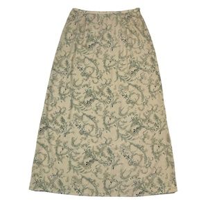 Izod Cream and Green Floral Skirt